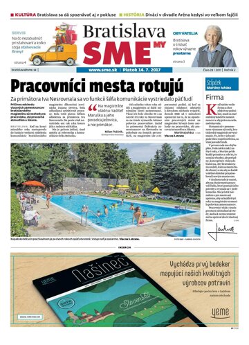 Obálka e-magazínu SME MY Bratislava 14/7/2017