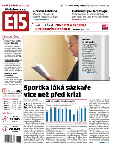 Obálka e-magazínu E15 21.1.2015