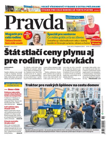 Obálka e-magazínu Pravda 17. 03. 2022