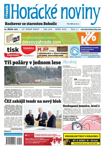 Obálka e-magazínu Horácké Noviny Čtvrtek 24.3.2022 č. 012