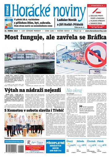 Obálka e-magazínu Horácké Noviny Úterý 25.4.2017 č. 032