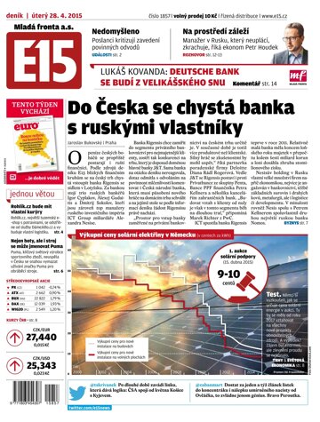 Obálka e-magazínu E15 28.4.2015