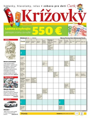 Obálka e-magazínu Krížovky 2.7.2016