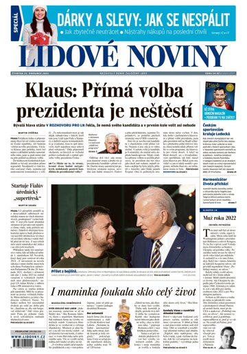 Obálka e-magazínu Lidové noviny 22.12.2022