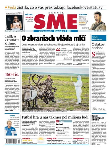 Obálka e-magazínu SME 24.8.2016