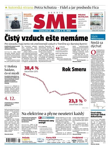 Obálka e-magazínu SME 2.12.2016