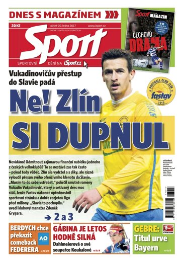 Obálka e-magazínu Sport 20.1.2017