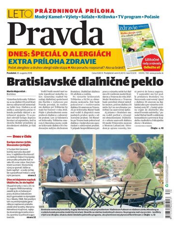 Obálka e-magazínu Pravda 20. 8. 2018