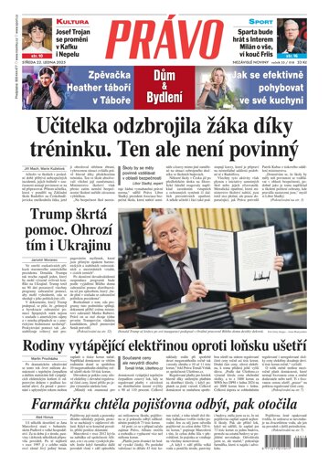 Obálka e-magazínu Deník Právo 22.1.2025