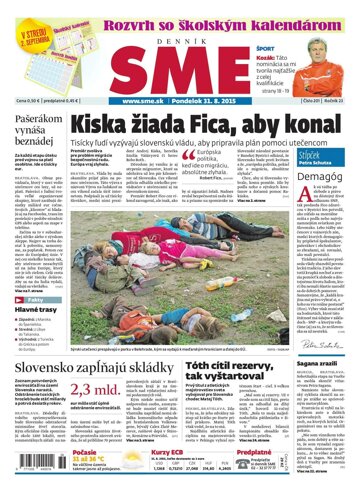 Obálka e-magazínu SME 31.8.2015