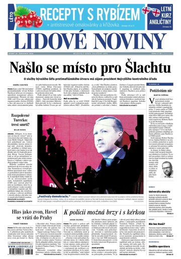 Obálka e-magazínu Lidové noviny 19.7.2016