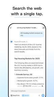Snímek obrazovky aplikace DeepSeek