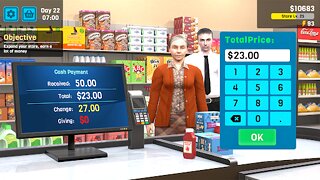 Snímek obrazovky aplikace Manage Supermarket Simulator