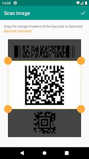 Snímek obrazovky aplikace QR & Barcode Reader