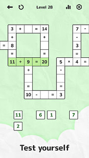 Snímek obrazovky aplikace Math Crossword — Puzzle games