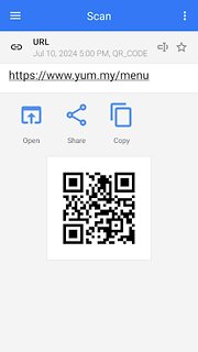 Snímek obrazovky aplikace QR Code Scanner